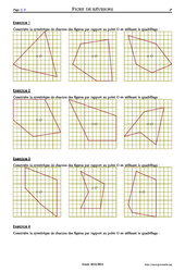 Symétrie centrale - Exercices corrigés - Mathématiques - Soutien scolaire : 9eme Harmos - PDF à imprimer