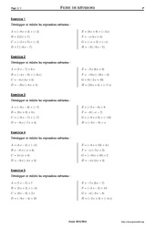 Distributivité - Exercices corrigés - Mathématiques - Soutien scolaire : 10ème Harmos - PDF à imprimer