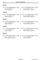 Trigonométrie - Exercices corrigés - Mathématiques - Soutien scolaire : 10ème Harmos - PDF à imprimer