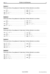 Propriétés sur les puissances de 10 - Exercices corrigés - Mathématiques - Soutien scolaire : 10ème Harmos - PDF à imprimer