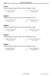 Puissances de 10 - Exercices corrigés - Mathématiques - Soutien scolaire : 10ème Harmos - PDF à imprimer