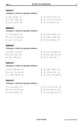 Double distributivité - Exercices corrigés - Mathématiques - Soutien scolaire : 10ème Harmos - PDF à imprimer