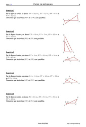 Réciproque du théorème de Thalès - Exercices corrigés - Mathématiques - Géométrie - Soutien scolaire : 11ème Harmos - PDF à imprimer