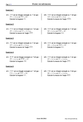 Trigonométrie - Exercices corrigés - Mathématiques - Soutien scolaire : 11ème Harmos - PDF à imprimer