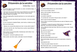 Prisonnière de la sorcière - Lecture suivie - Halloween : 4ème, 5ème, 6ème, 7ème Harmos - PDF à imprimer