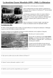 Libération - Deuxième Guerre Mondiale - Exercices - Documents : 7ème Harmos - PDF à imprimer