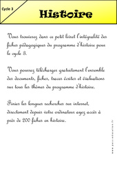 Histoire - Programme - Exercices - Examen Evaluations - Révisions - Soutien scolaire pour vos élèves : 5ème, 6ème, 7ème Harmos - PDF à imprimer