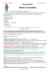 Dates - Calendrier - Fiche de préparation : 3eme Harmos - PDF à imprimer