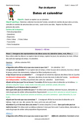 Séquence - Fiche de préparation Dates - Calendrier - Séquence - Fiche de préparation : 3eme Harmos - PDF à imprimer
