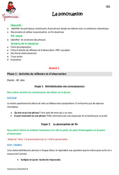 Séquence - Fiche de préparation Ponctuation - Séquence - Fiche de préparation : 4ème Harmos - PDF à imprimer