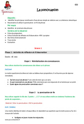 Séquence - Fiche de préparation Ponctuation - Séquence - Fiche de préparation : 5ème Harmos - PDF à imprimer