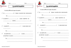 Ponctuation - Cours, Leçon : 5ème Harmos - PDF à imprimer