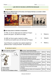 Loisirs et jeux à différentes époques - Exercices  : 5ème Harmos - PDF à imprimer