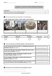 Loisirs et jeux à différentes époques - Examen Evaluation - Bilan : 5ème Harmos - PDF à imprimer