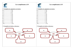 Les compléments à 10 - Exercices - Calcul : 4ème Harmos - PDF à imprimer