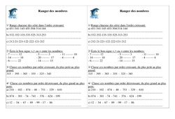 Ranger des nombres - Exercices - Numération : 4ème Harmos - PDF à imprimer