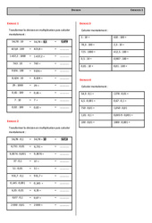 Exercice Division de nombres décimaux - Exercices - Correction - Mathématiques : 8ème Harmos - PDF à imprimer