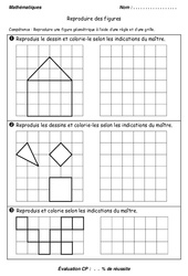 Reproduction de figures - Examen Evaluation : 3eme Harmos - PDF à imprimer