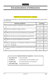 Opérations - Priorités opératoires - Cours - Exercices - Mathématiques : 9eme Harmos - PDF à imprimer