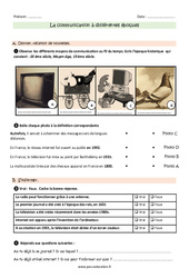 Communication à différentes époques - Exercices  : 5ème Harmos - PDF à imprimer