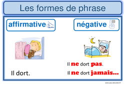 Formes de phrases - Affiche pour la classe : 6ème Harmos - PDF à imprimer