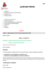 Groupe nominal - Fiche de préparation : 6ème Harmos - PDF à imprimer