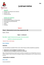 Séquence - Fiche de préparation Groupe nominal - Séquence - Fiche de préparation : 6ème Harmos - PDF à imprimer