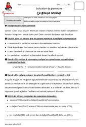 Groupe nominal - GN - Examen Evaluation - Bilan : 7ème Harmos - PDF à imprimer