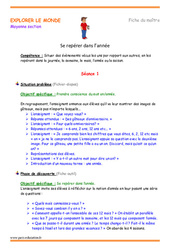 Se repérer dans l’année - Fiche de préparation : 1ère Harmos - PDF à imprimer