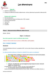 Séquence - Fiche de préparation Déterminants - Séquence - Fiche de préparation : 6ème Harmos - PDF à imprimer