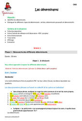Séquence - Fiche de préparation Déterminants - Séquence - Fiche de préparation : 7ème Harmos - PDF à imprimer