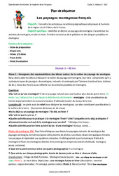 Paysages montagneux français - Séquence - Fiche de préparation : 5ème Harmos - PDF à imprimer
