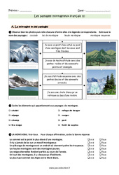 Paysages montagneux français - Exercices avec les corrections : 5ème Harmos - PDF à imprimer