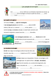 Paysages montagneux français - Cours, Leçon : 5ème Harmos - PDF à imprimer