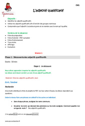 Adjectif qualificatif - Séquence - Fiche de préparation : 6ème Harmos - PDF à imprimer