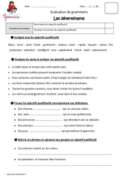 Adjectifs qualificatifs - Examen Evaluation - Bilan : 6ème Harmos - PDF à imprimer