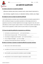 Adjectifs qualificatifs - Exercices  : 7ème Harmos - PDF à imprimer