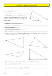 Triangle - Milieux - Parallèles - Géométrie - Cours - Exercices - Mathématiques : 10ème Harmos - PDF à imprimer