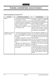 Dans l’espace - Géométrie - Cours - Exercices - Mathématiques : 11ème Harmos - PDF à imprimer