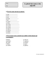 Pluriel des noms et adjectifs - Exercices corrigés - Orthographe : 6ème Harmos - PDF à imprimer