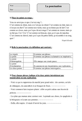 Ponctuation - Exercices corrigés - Grammaire : 6ème Harmos - PDF à imprimer