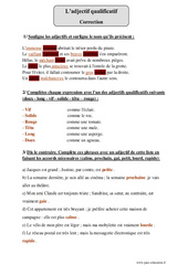 Adjectif qualificatif - Attribut - Epithète - Exercices corrigés - Grammaire : 6ème Harmos - PDF à imprimer