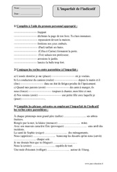 Imparfait - Exercices corrigés - Conjugaison : 6ème Harmos - PDF à imprimer