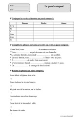 Passé composé - Exercices corrigés - Conjugaison : 6ème Harmos - PDF à imprimer