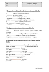 Passé simple - Exercices corrigés - Conjugaison : 6ème Harmos - PDF à imprimer