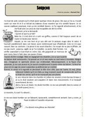 Soupçon - Récit - Lecture : 6ème, 7ème Harmos - PDF à imprimer