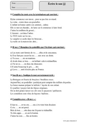 Écrire le son [j] - Sons difficiles - Exercices corrigés - Orthographe : 7ème Harmos - PDF à imprimer