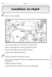 Localiser un objet - Exercices - Espace : 3eme Harmos - PDF à imprimer