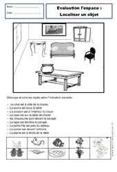 Localiser un objet - Examen Evaluation - Espace : 3eme Harmos - PDF à imprimer