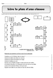 Plan de la classe - Exercices - Espace : 3eme Harmos - PDF à imprimer